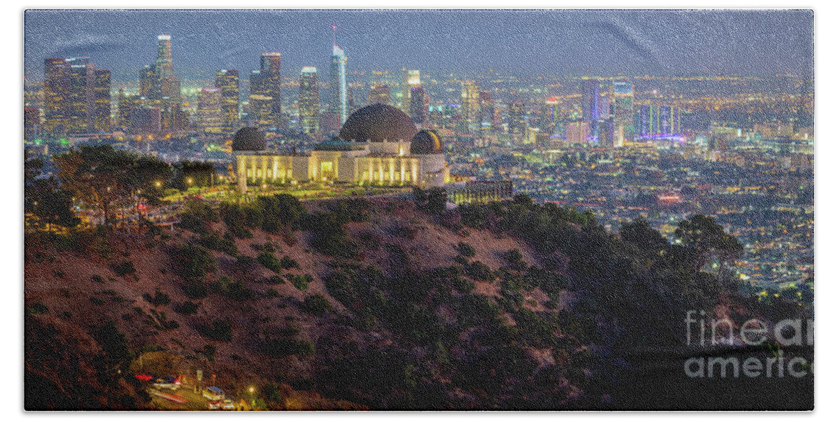 America Bath Towel featuring the photograph Griffith Park Panorama by Inge Johnsson