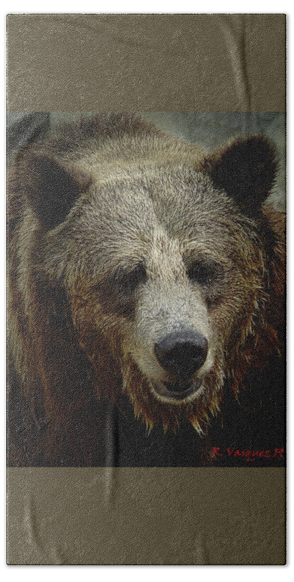 Bear Hand Towel featuring the photograph Grizzly Bear by Rene Vasquez