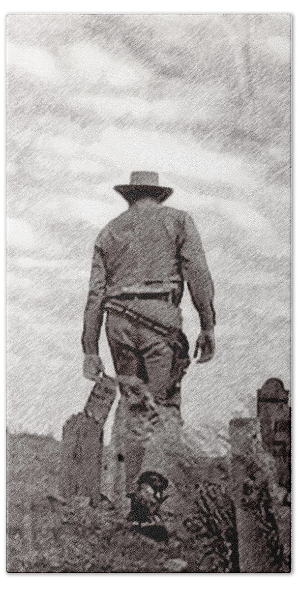 2d Hand Towel featuring the photograph Gunsmoke Cemetery by Brian Wallace