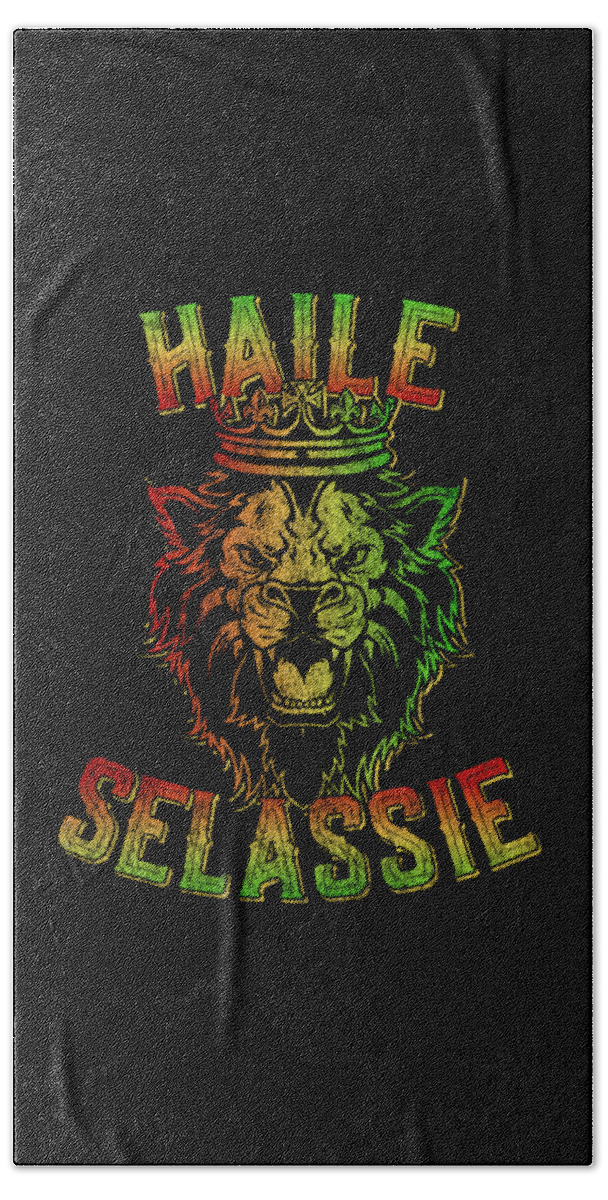 Cool Bath Towel featuring the digital art Haile Selassie Rastafari Reggae by Flippin Sweet Gear