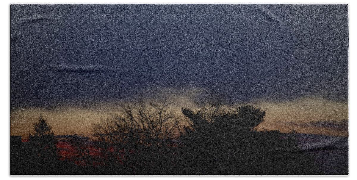 Morning Bath Towel featuring the photograph Half and Half Morning Twilight February 20 2021 by Miriam A Kilmer