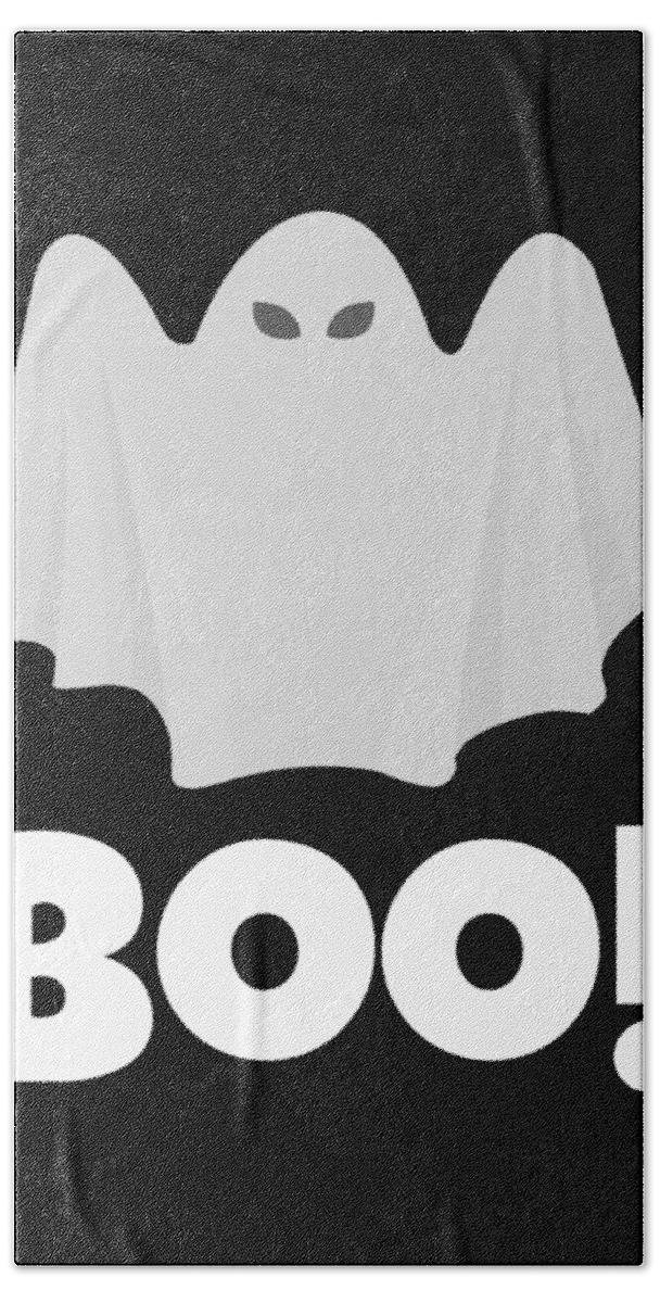 Halloween Shirt Bath Towel featuring the digital art Halloween Funny Ghost Halloween Boo by Caterina Christakos