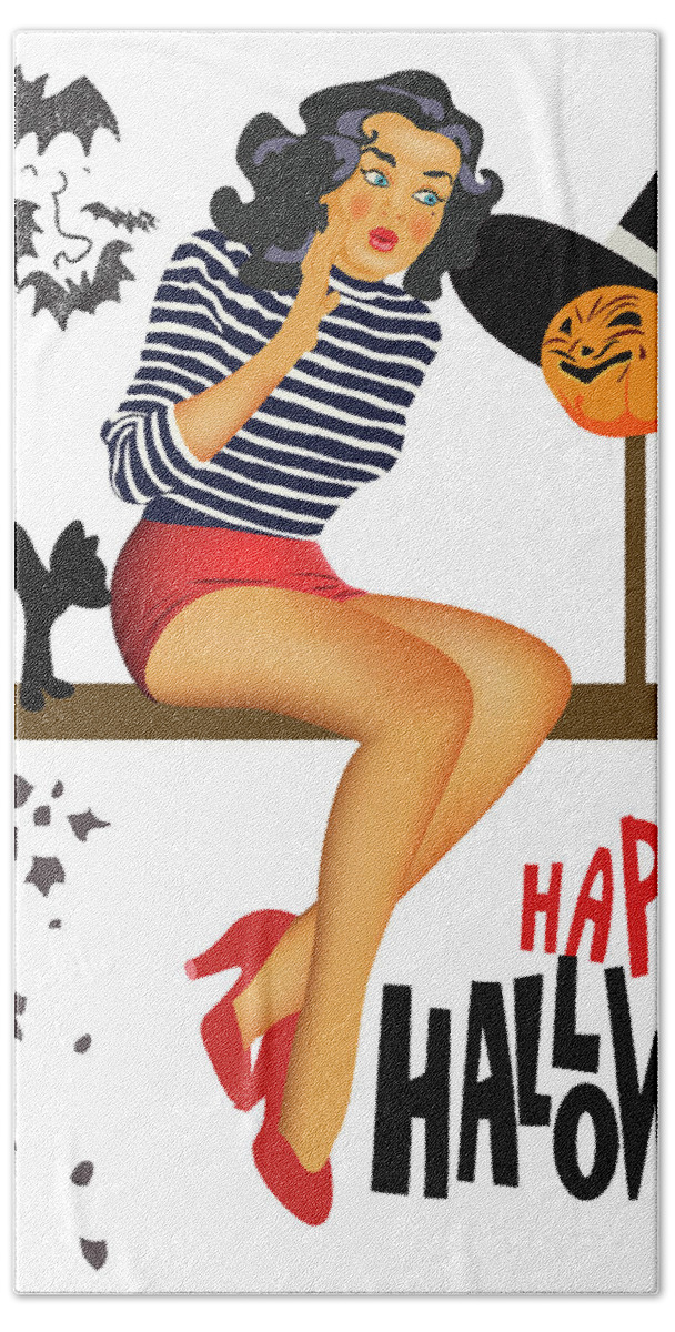 Sexy Hand Towel featuring the digital art Halloween Whisper by Long Shot