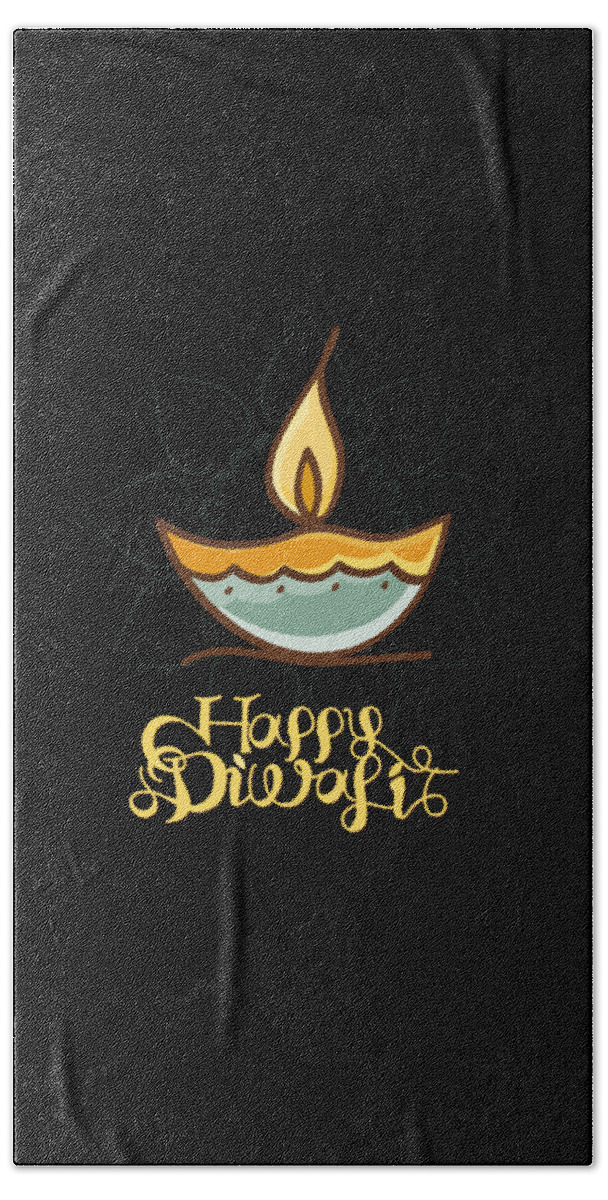 Cool Bath Towel featuring the digital art Happy Diwali T Shirt by Flippin Sweet Gear