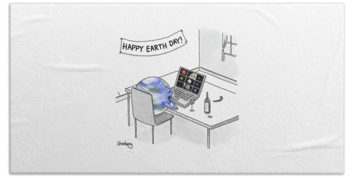 Happy Earth Day Bath Sheet
