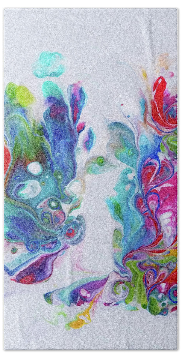 Rainbow Colors Bath Towel featuring the painting Harmony by Deborah Erlandson