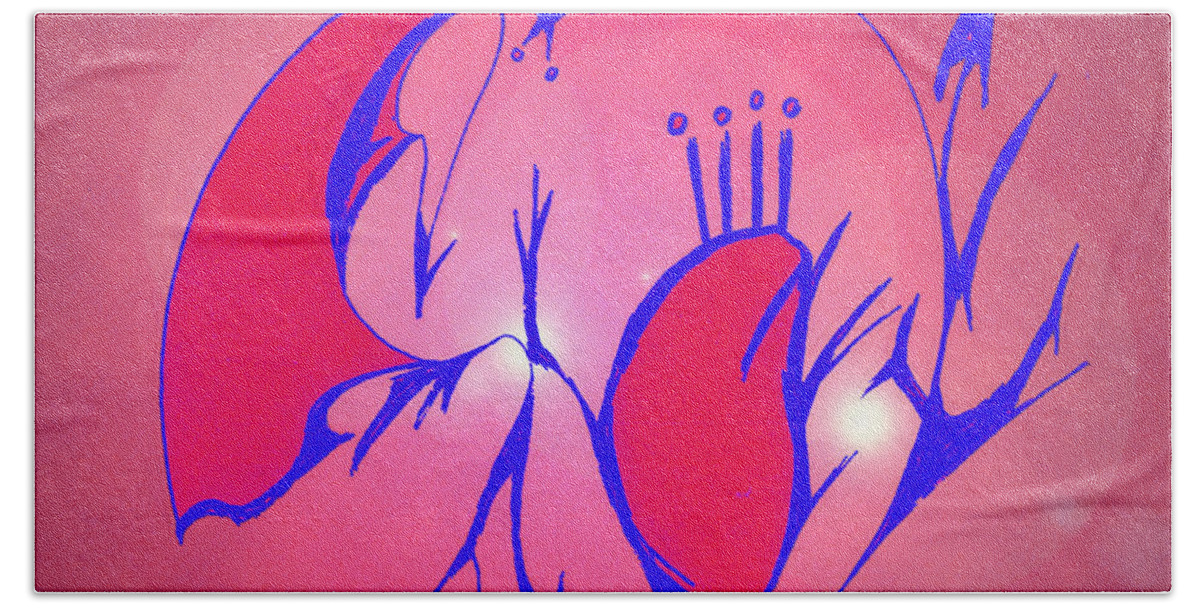 Heart Bath Towel featuring the digital art Heart Beat by Mary Mikawoz
