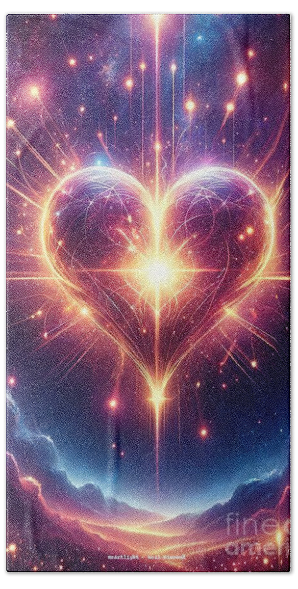 Heartlight Bath Towel featuring the digital art ''Heartlight'' music poster by Movie World Posters