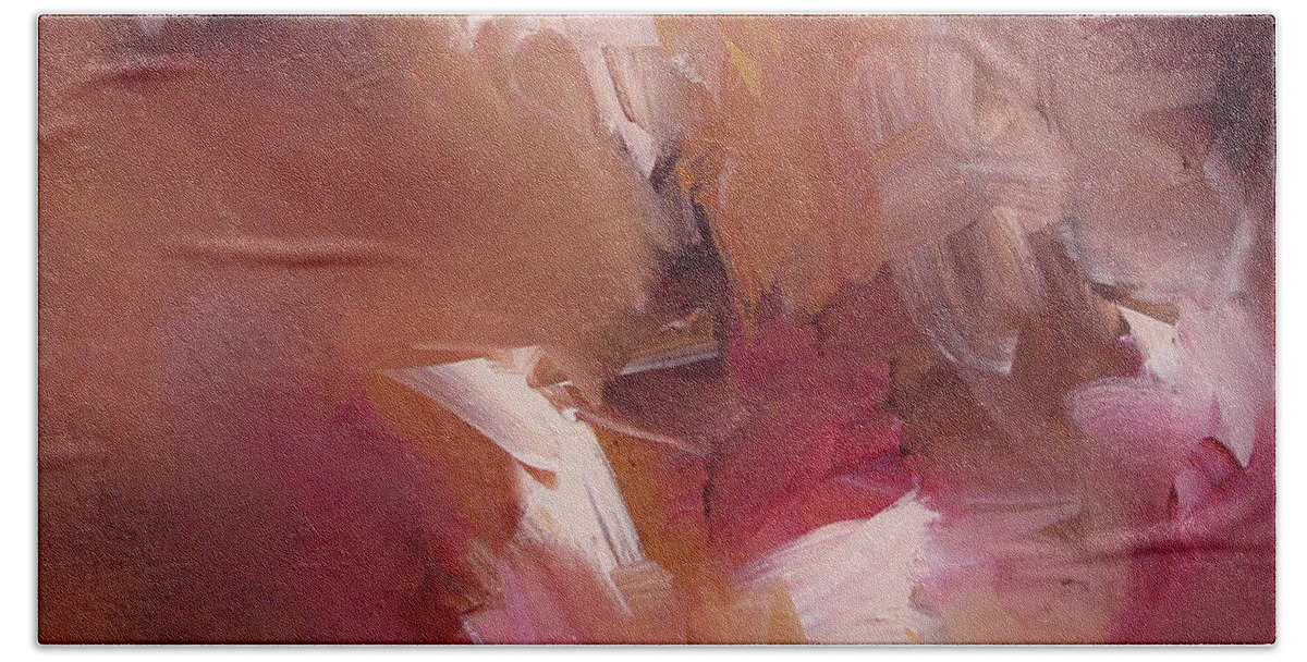 Abstract Hand Towel featuring the painting Heaven Scent by Jim Stallings