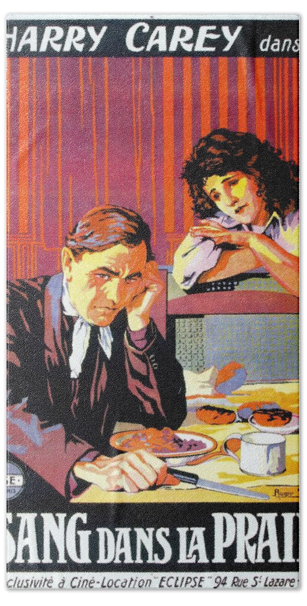 Roger Hand Towel featuring the mixed media ''Hell Bent'', 1918 - art by Roger Soubie by Movie World Posters