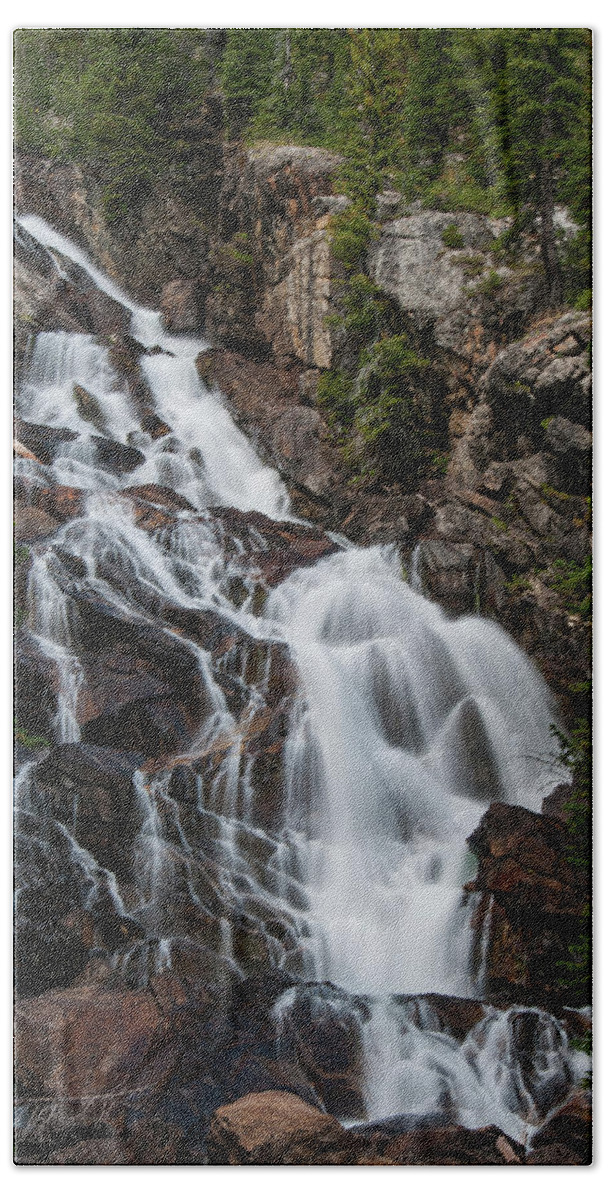 Grand Teton National Park Bath Towel featuring the photograph Hidden Falls by Melissa Southern