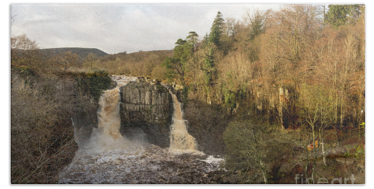 British Hand Towel featuring the photograph High Force waterfall by Bryan Attewell