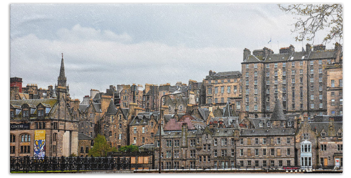 Scotland Bath Towel featuring the photograph Hilly Skyline of Edinburgh by Lexa Harpell