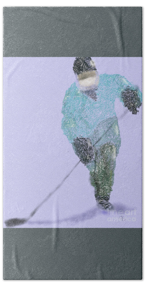 Hockey Bath Towel featuring the digital art #Hockey #Sport by Arlene Babad