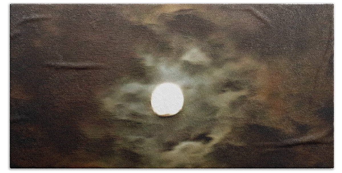  Bath Towel featuring the mixed media Hole in the Clouds by Christopher Reed