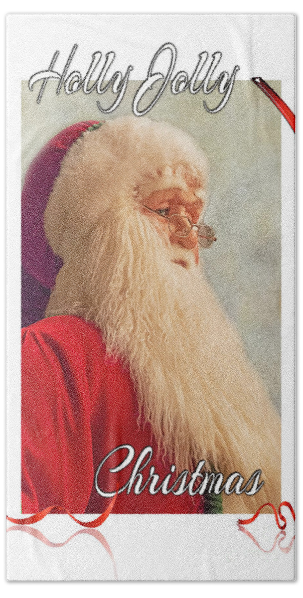 Holly Jolly Christmas Bath Towel featuring the digital art Holly Jolly Christmas,Santa Claus,Saint Nick,Father Christmas by Walter Herrit
