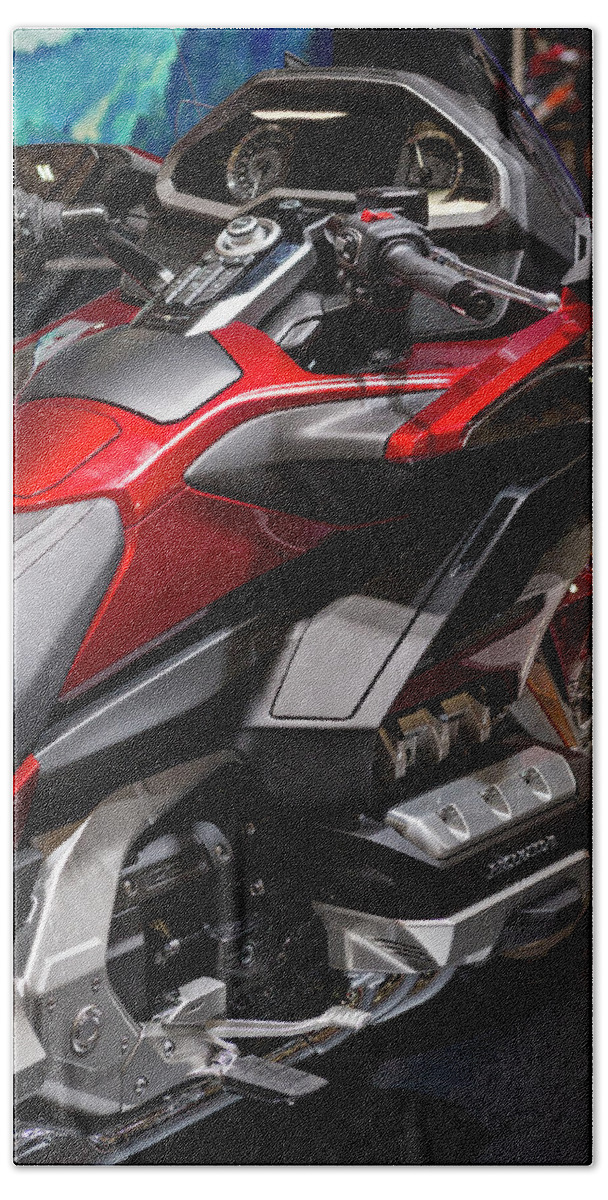 Honda Hand Towel featuring the photograph Honda Goldwing by Jim Whitley