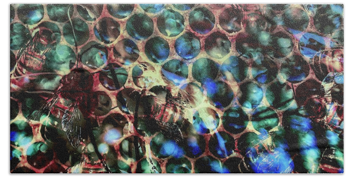 Bees Hand Towel featuring the digital art Honeycomb by Norman Brule