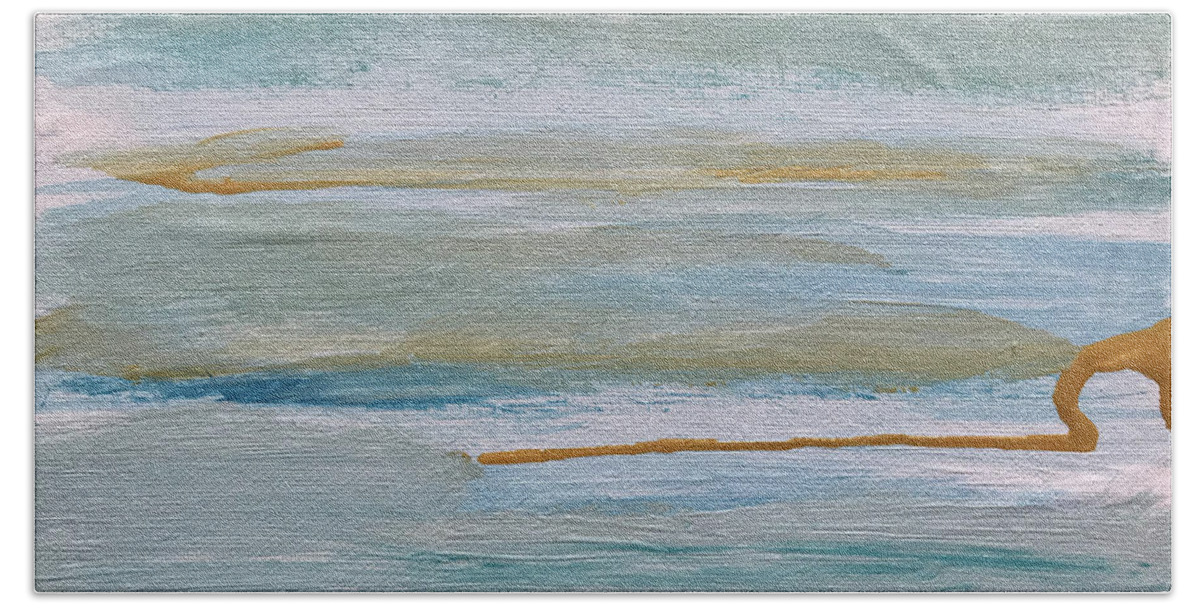 Horizon Bath Towel featuring the painting Horizon by Medge Jaspan