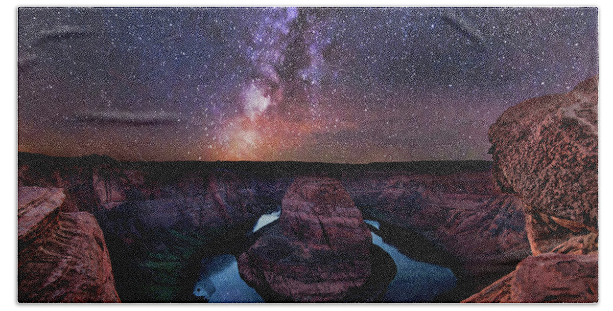 Milky Way Hand Towel featuring the photograph Horseshoe Universe by American Landscapes