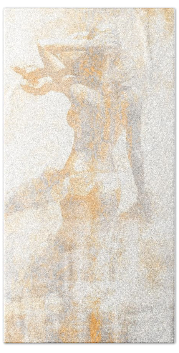Woman Bath Towel featuring the mixed media Hot Breeze rustic light by Emerico Imre Toth