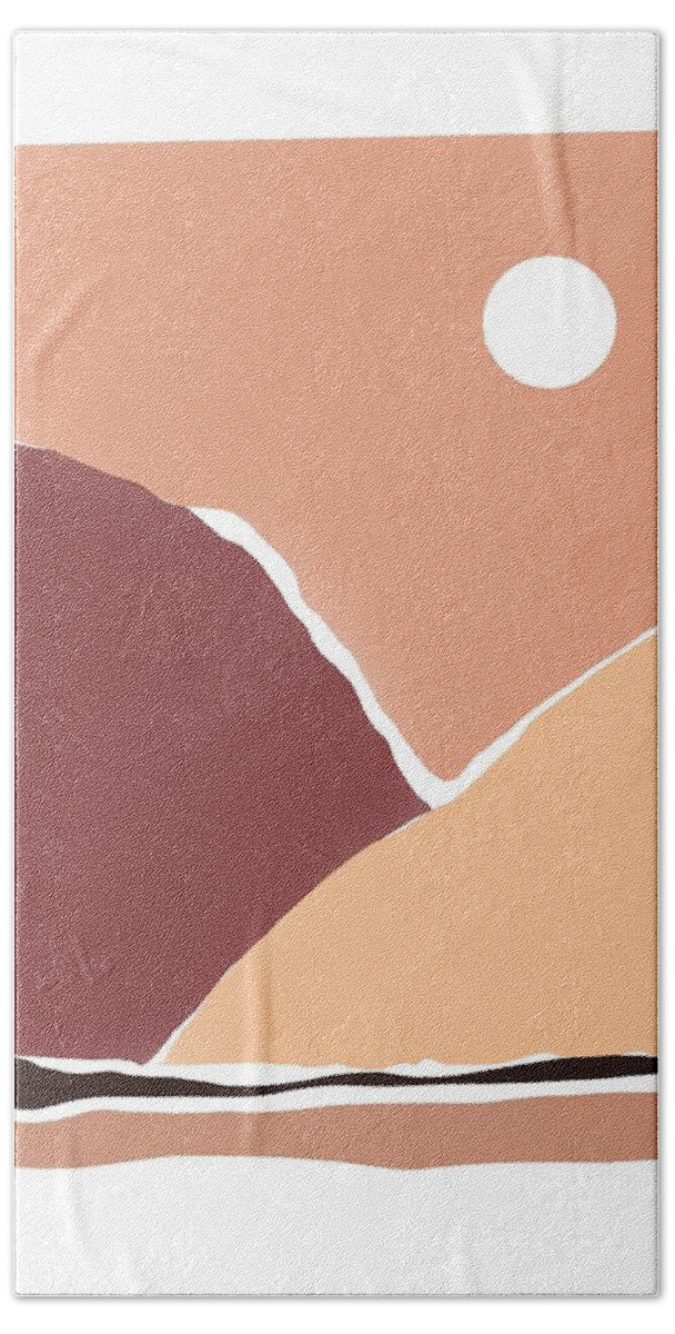 Southwestern Hand Towel featuring the digital art Hot Hot Desert. by Luisa Millicent