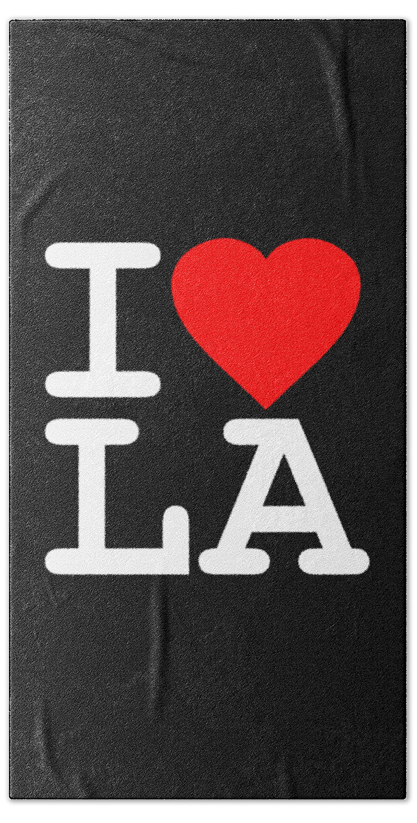 California Hand Towel featuring the digital art I Love LA Los Angeles by Flippin Sweet Gear