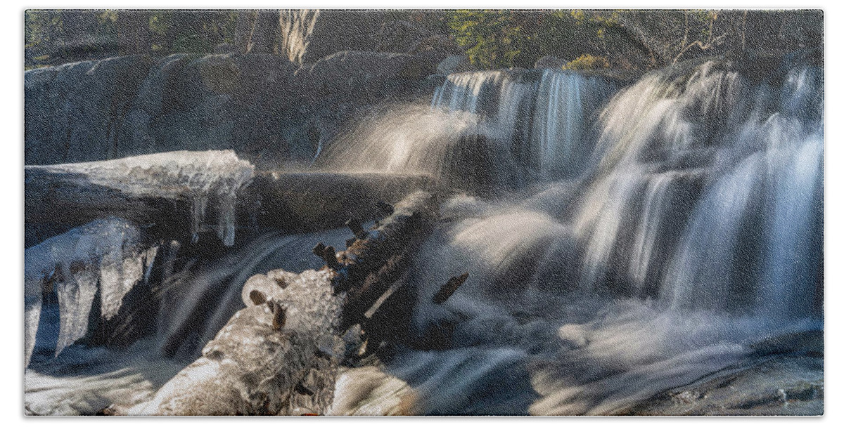 Waterfall Bath Towel featuring the photograph Icy falls by Devin Wilson
