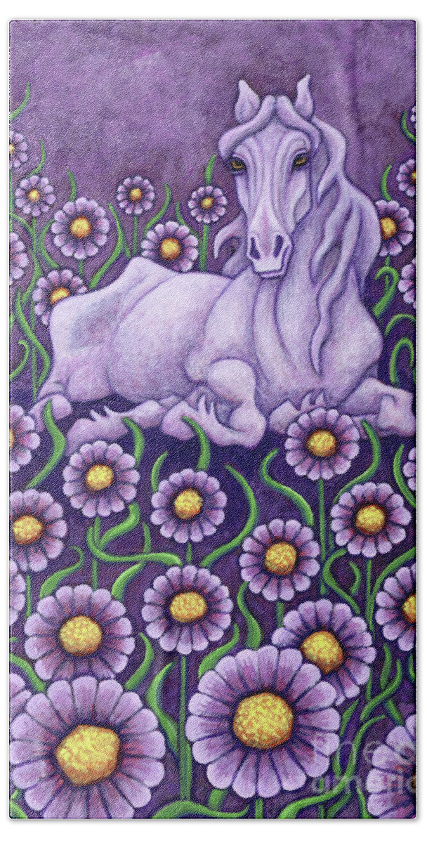 Horse Bath Towel featuring the painting If Wishes Were Horses by Amy E Fraser