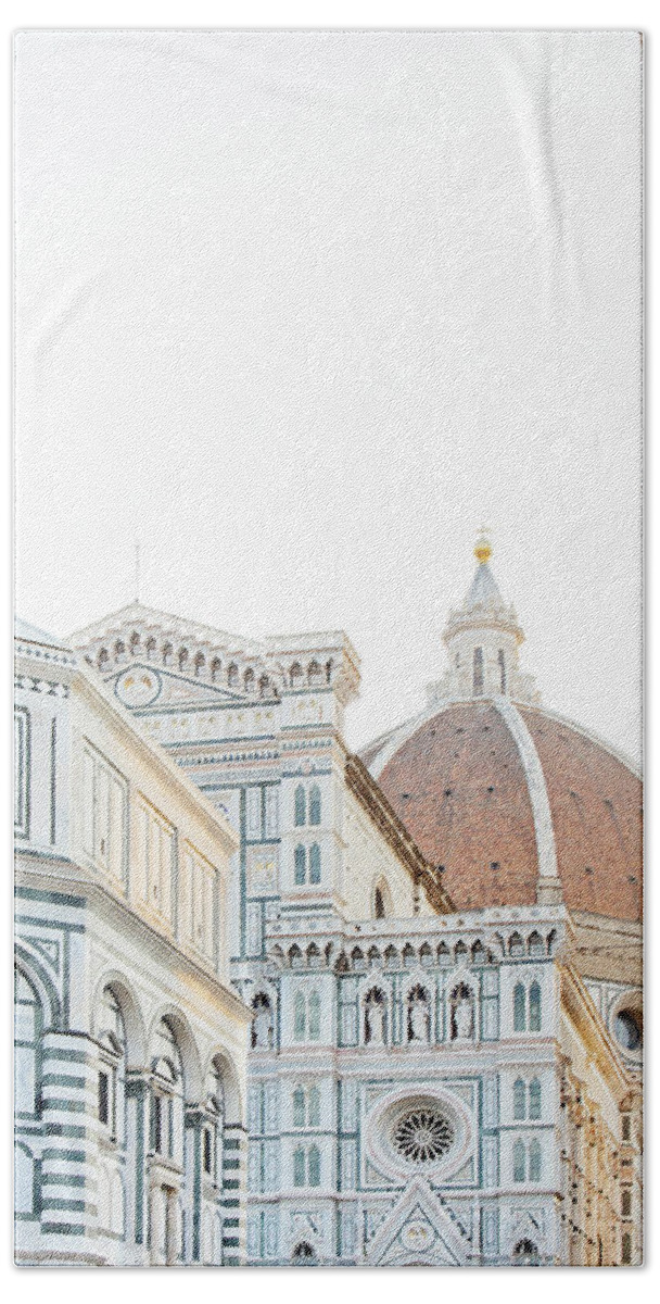 Florence Bath Towel featuring the photograph Il Duomo at Sunrise, Florence Italy by Irene Suchocki