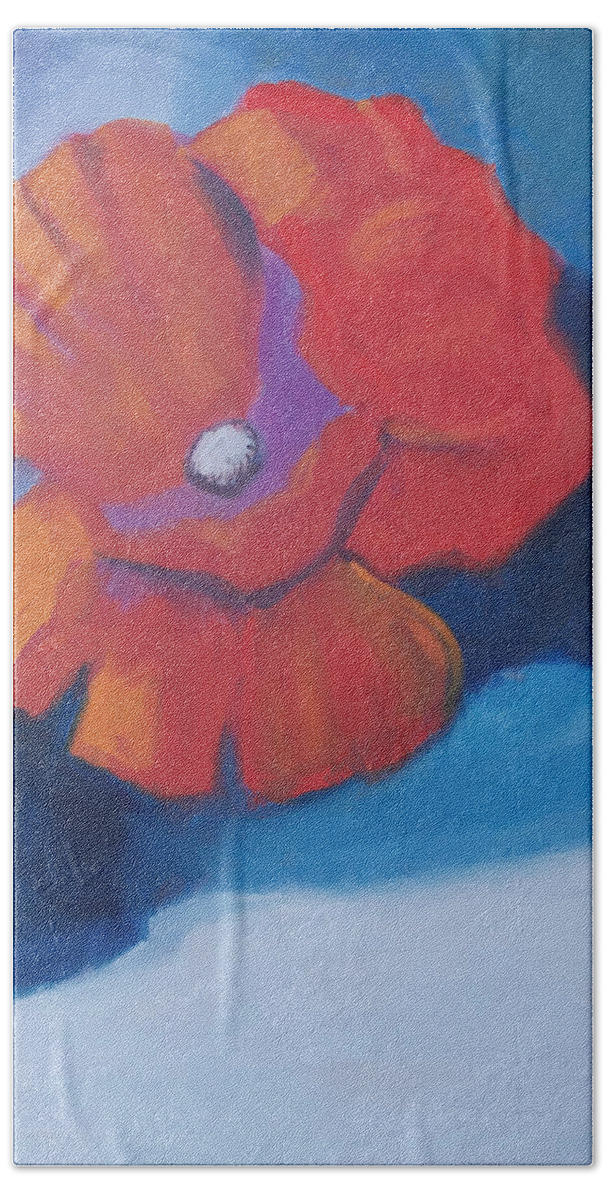 Poppy Bath Towel featuring the painting I'm All Smiles by Suzanne Giuriati Cerny
