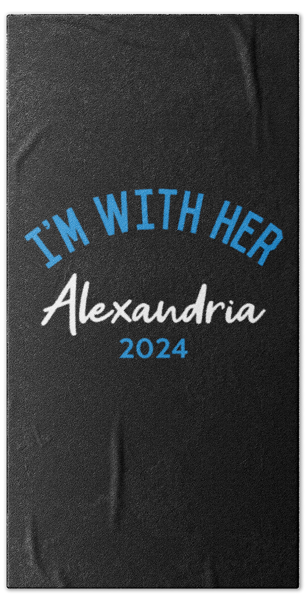 Cool Hand Towel featuring the digital art Im With Her Alexandria Ocasio-Cortez 2024 by Flippin Sweet Gear
