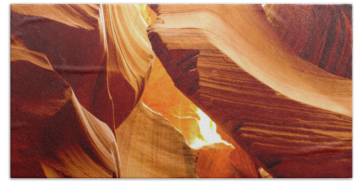Antelope Canyon Hand Towel featuring the photograph In The Desert There Is Only Sand - Antelope Canyon. Page, Arizona by Earth And Spirit