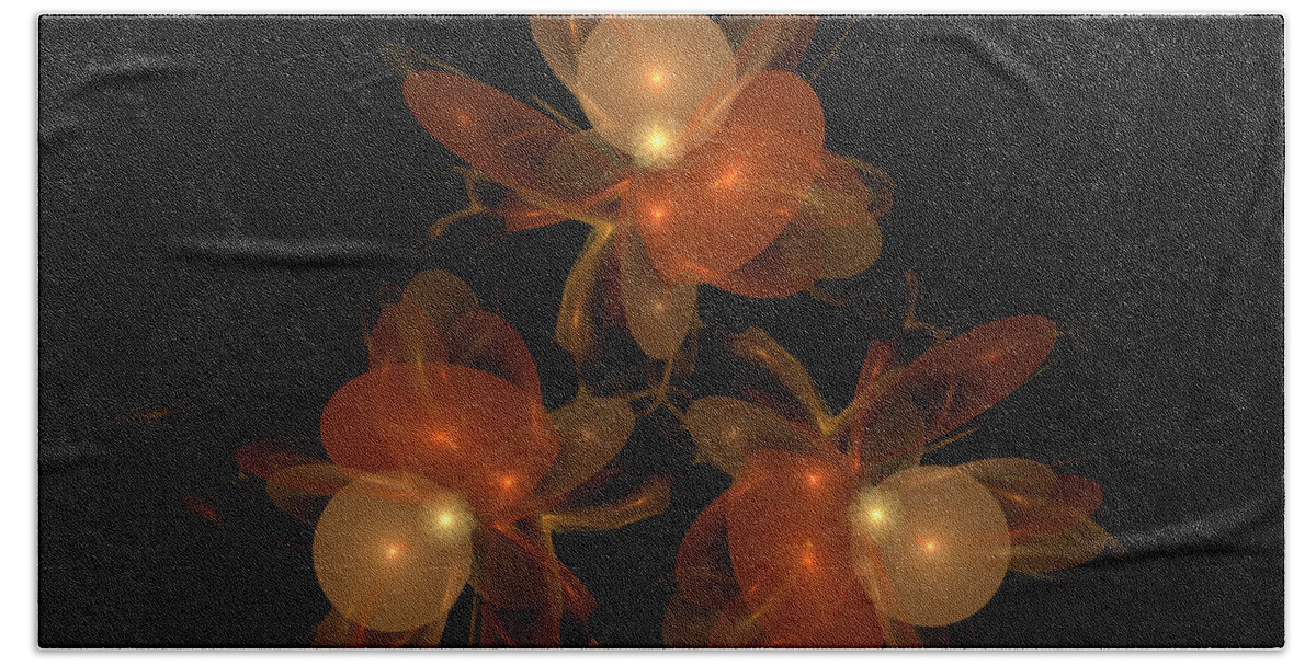 Fractals Bath Towel featuring the digital art In The Garden Of Pearls by Ronda Broatch