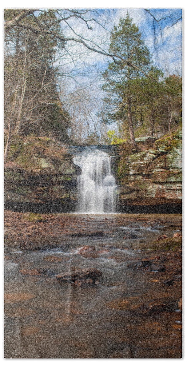 Waterfall Bath Towel featuring the photograph Indian Falls and Creek by Grant Twiss