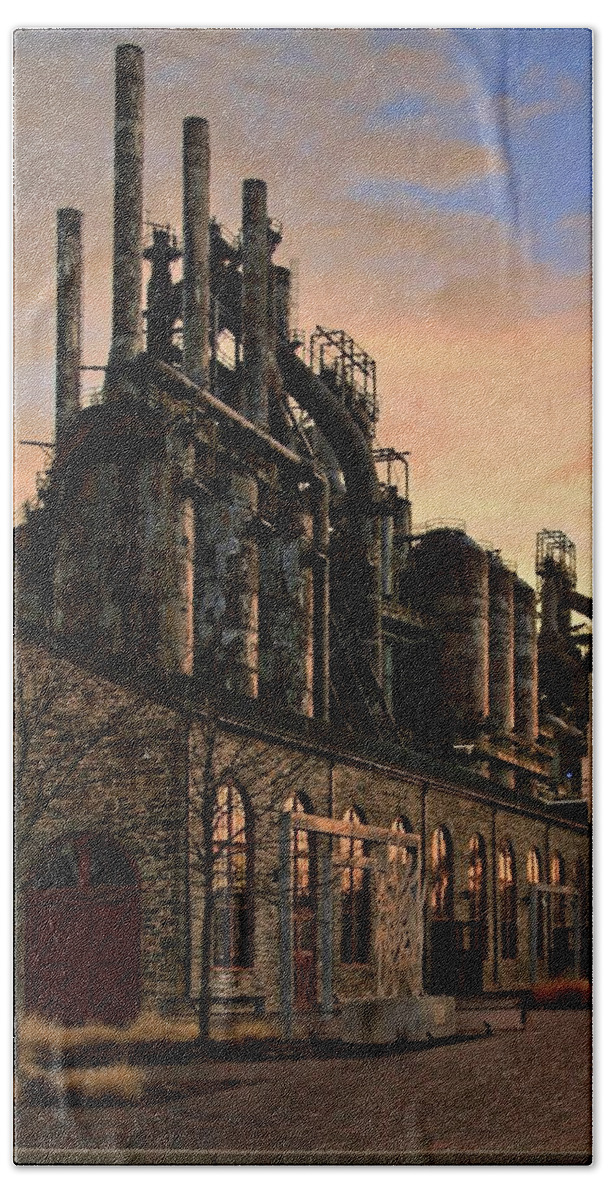 Bethlehem Hand Towel featuring the photograph Industrial Landmark by DJ Florek