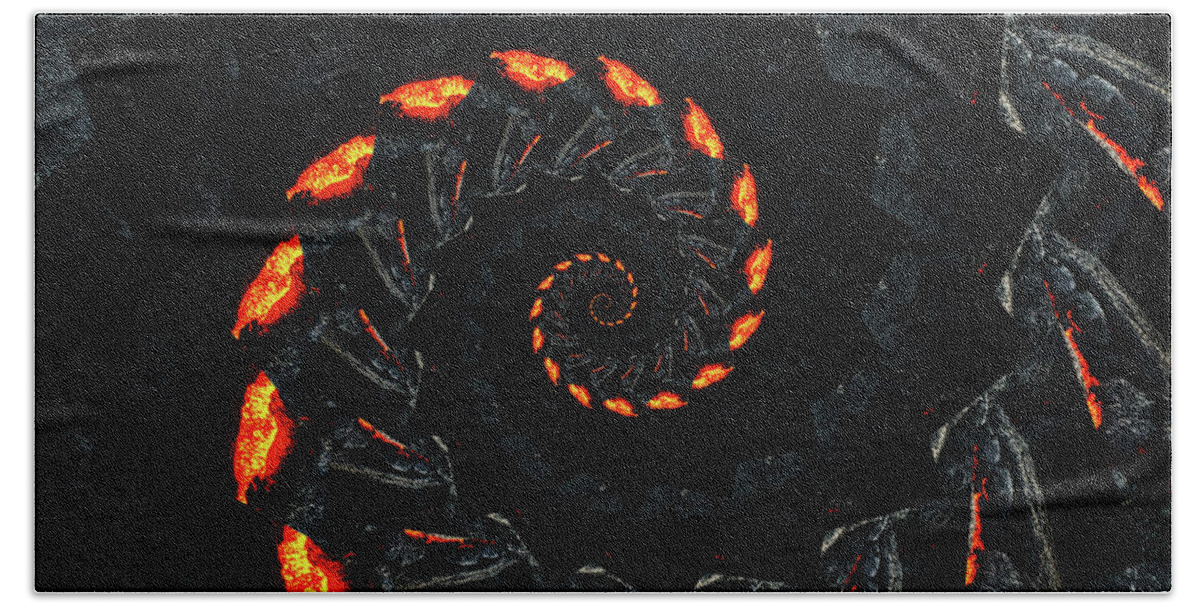 Endless Bath Towel featuring the digital art Infinity Tunnel Spiral Lava 2 by Pelo Blanco Photo