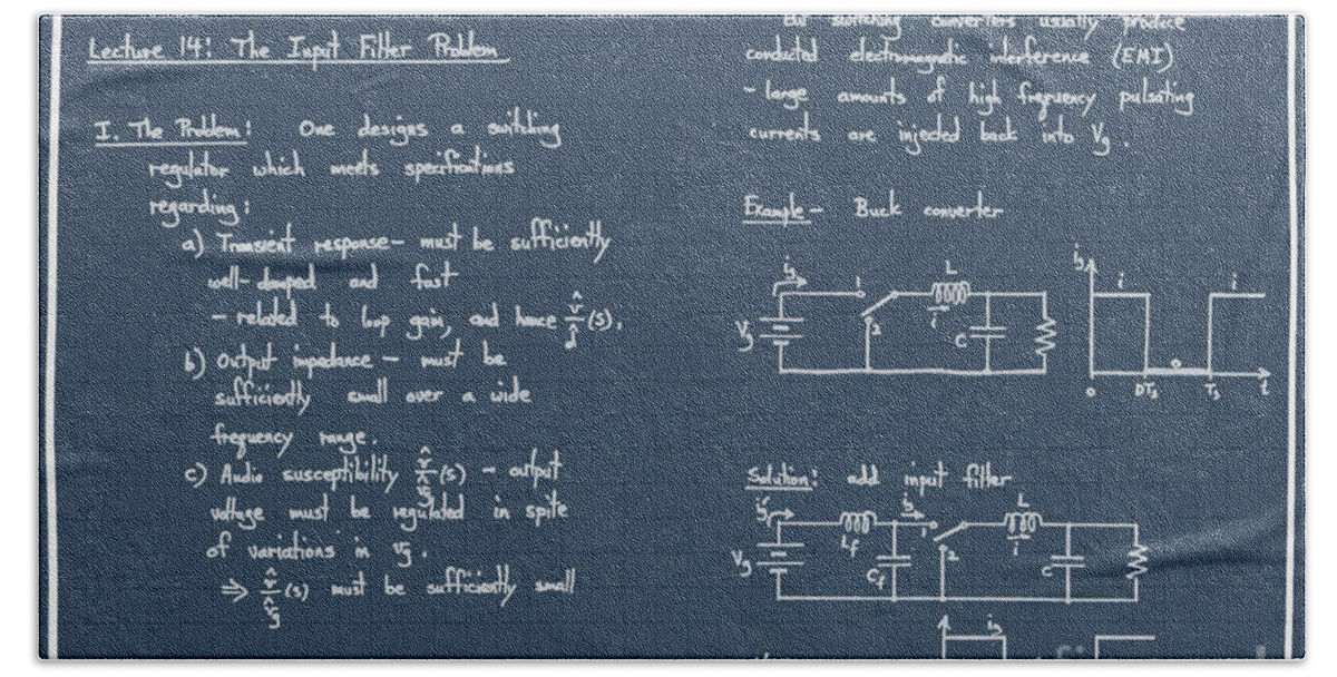 Electricity Bath Towel featuring the drawing Input Filter Lecture Note by Arlissa Vaughn