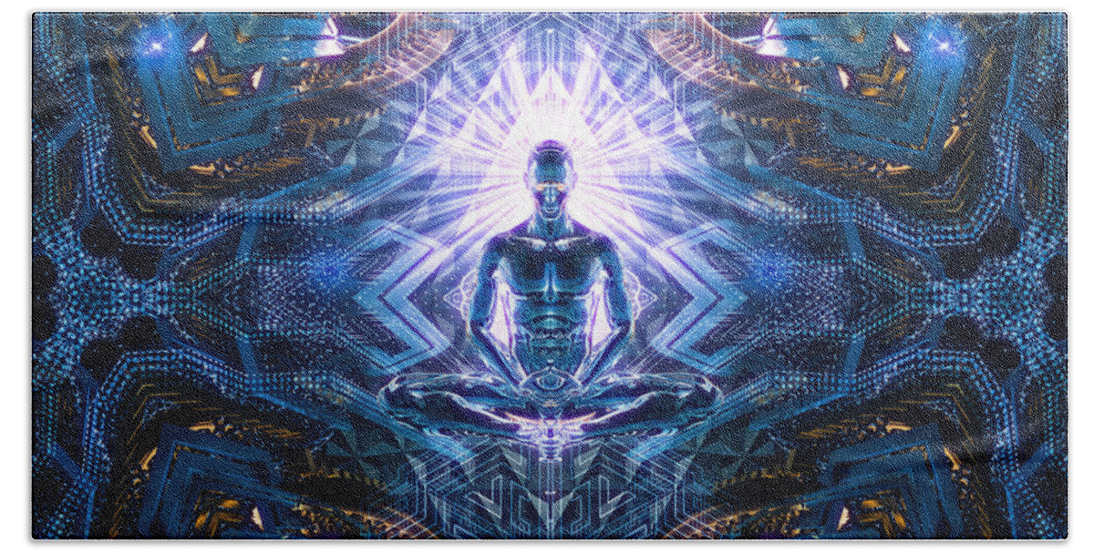 Yoga Hand Towel featuring the digital art Insight by Filip Zaruba