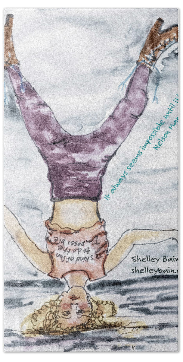 Daily Hand Towel featuring the mixed media Inspiration #24 by Shelley Bain
