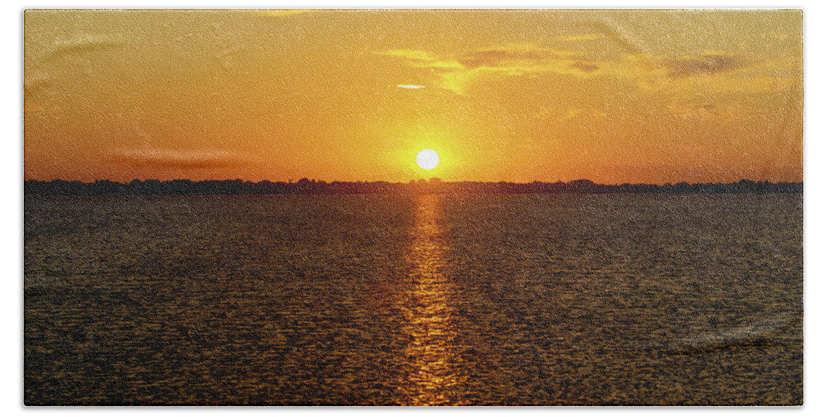 Sunset Photography Hand Towel featuring the photograph Intercoastal Finale by Blair Damson
