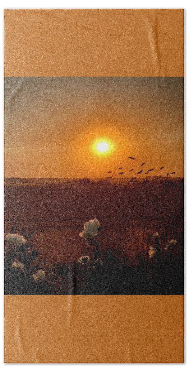 Iphonography Hand Towel featuring the photograph iPhonography Sunset 1 by Julie Powell