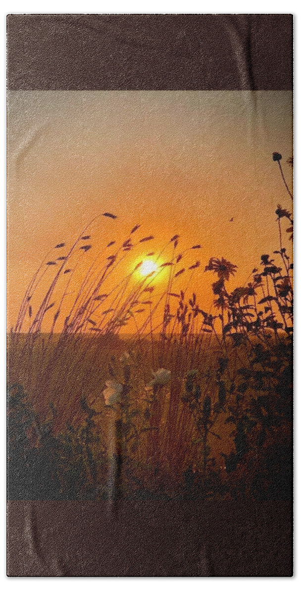 Iphonography Hand Towel featuring the photograph IPhonography Sunset 2 by Julie Powell
