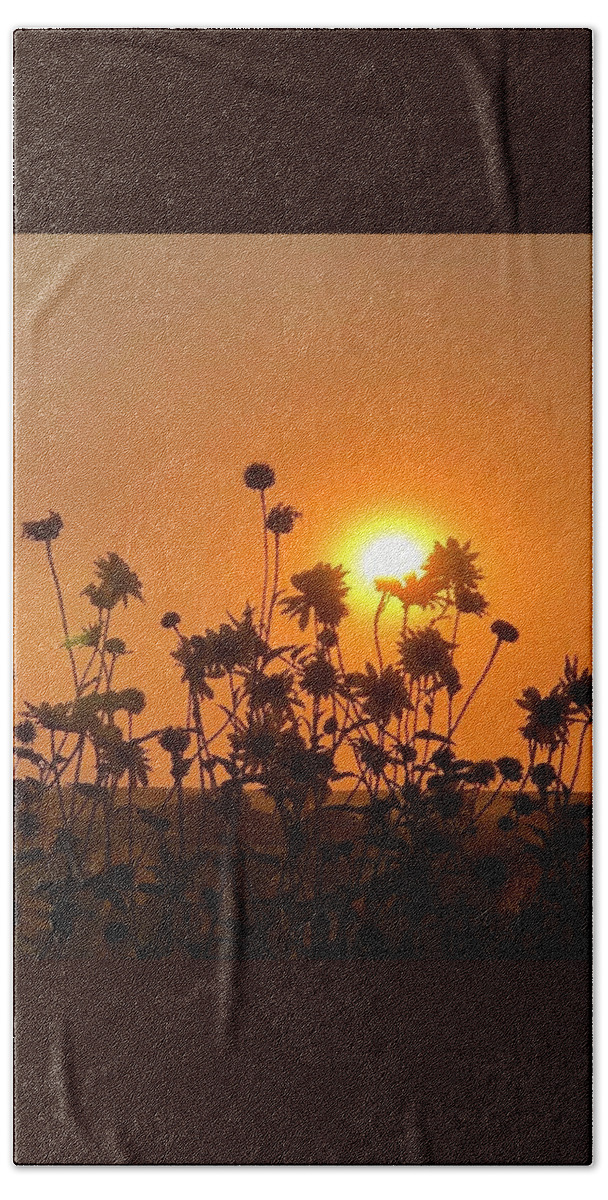 Iphonography Hand Towel featuring the photograph iPhonography Sunset 4 by Julie Powell