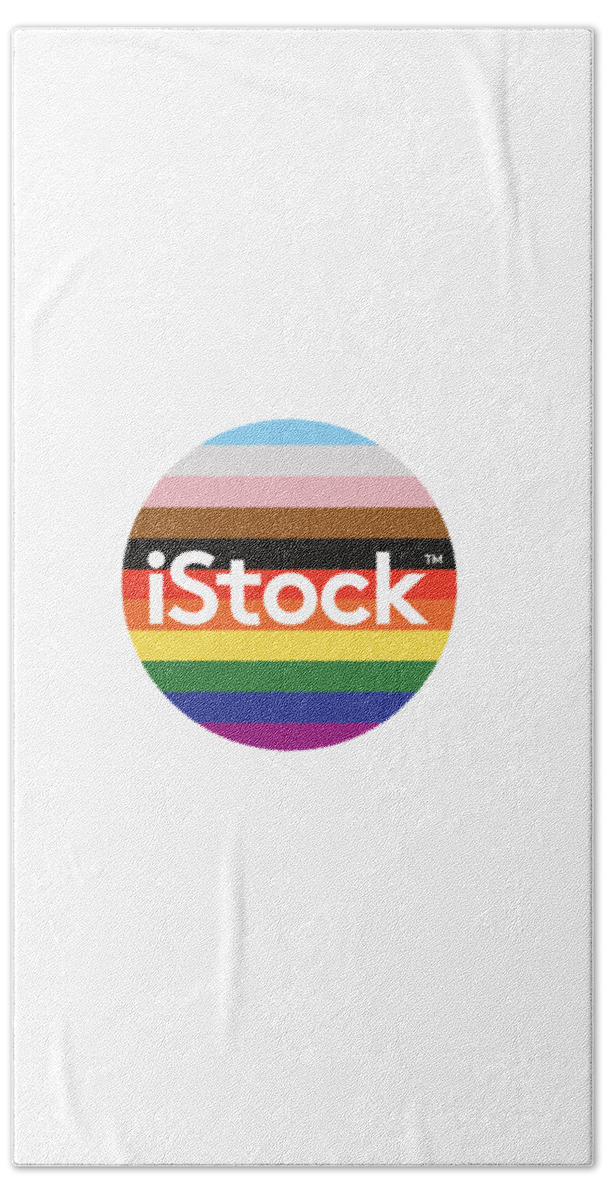 Istock Bath Towel featuring the digital art iStock Logo Pride Circle by Getty Images