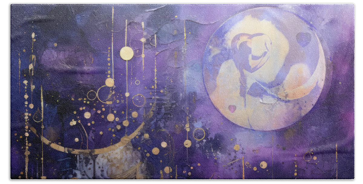 Moon Bath Towel featuring the digital art It's Just the Moon #11 by Mary Ann Benoit