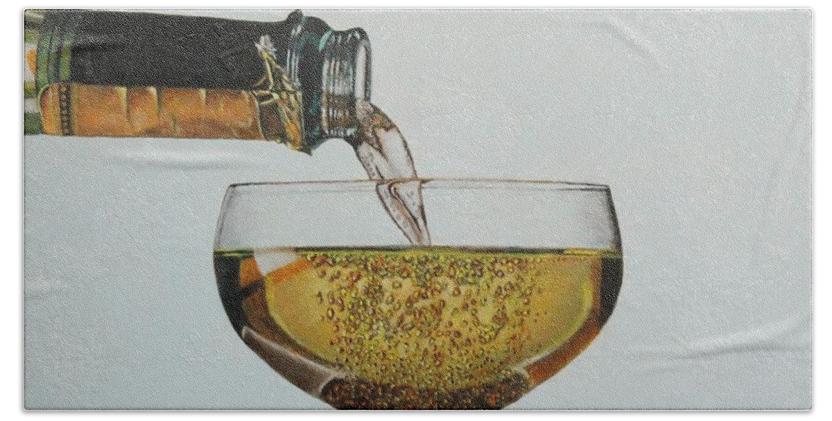 Champagne Hand Towel featuring the painting It's Time for a Celebration by Bob Williams