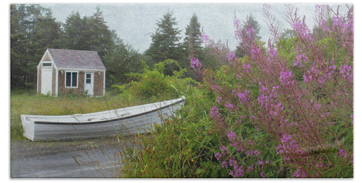 Grand Manan Bath Towel featuring the photograph I've Got A Boat in Grand Manan by Barbara McMahon