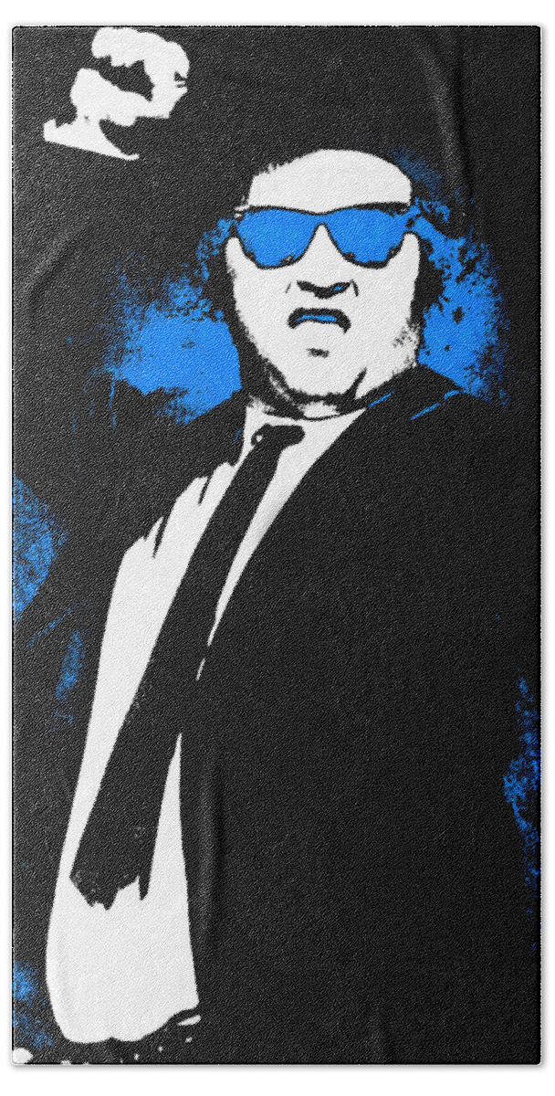 The Blues Brothers Hand Towel featuring the painting Jake Blues by John Farr