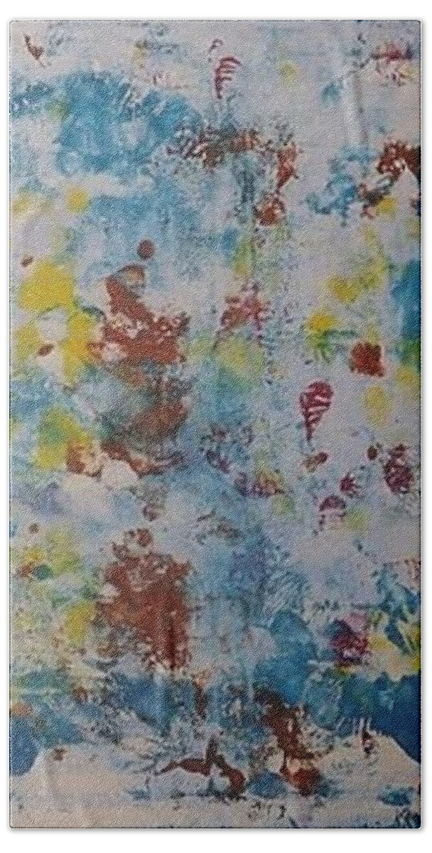 Acrylic Bath Towel featuring the painting Jazzy Blue Too by Denise Morgan